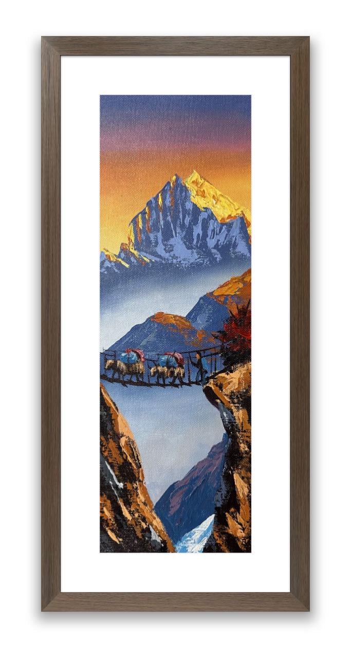 Golden Glow on Machhapuchhre – Bridge Crossing with Yak Caravans