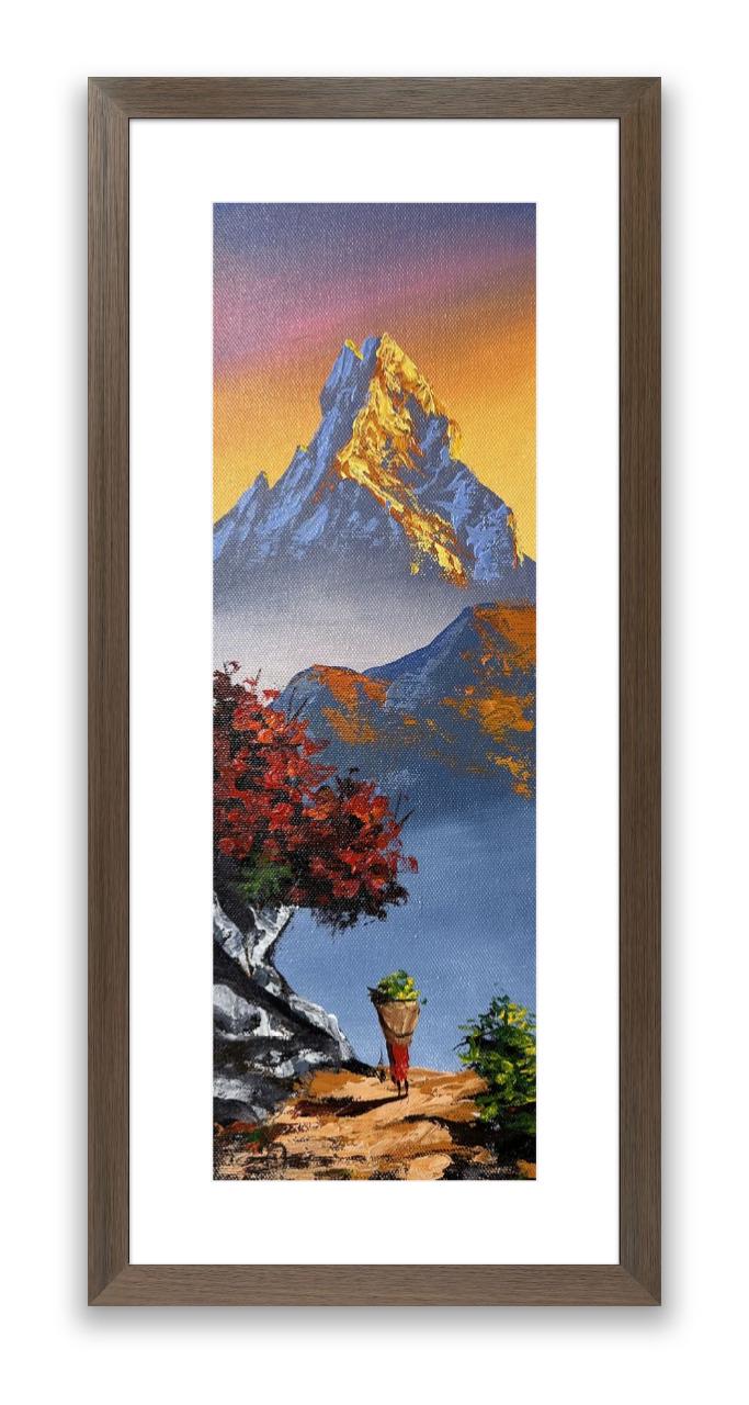 Machhapuchhre Glow – Himalayan Porter at Sunrise