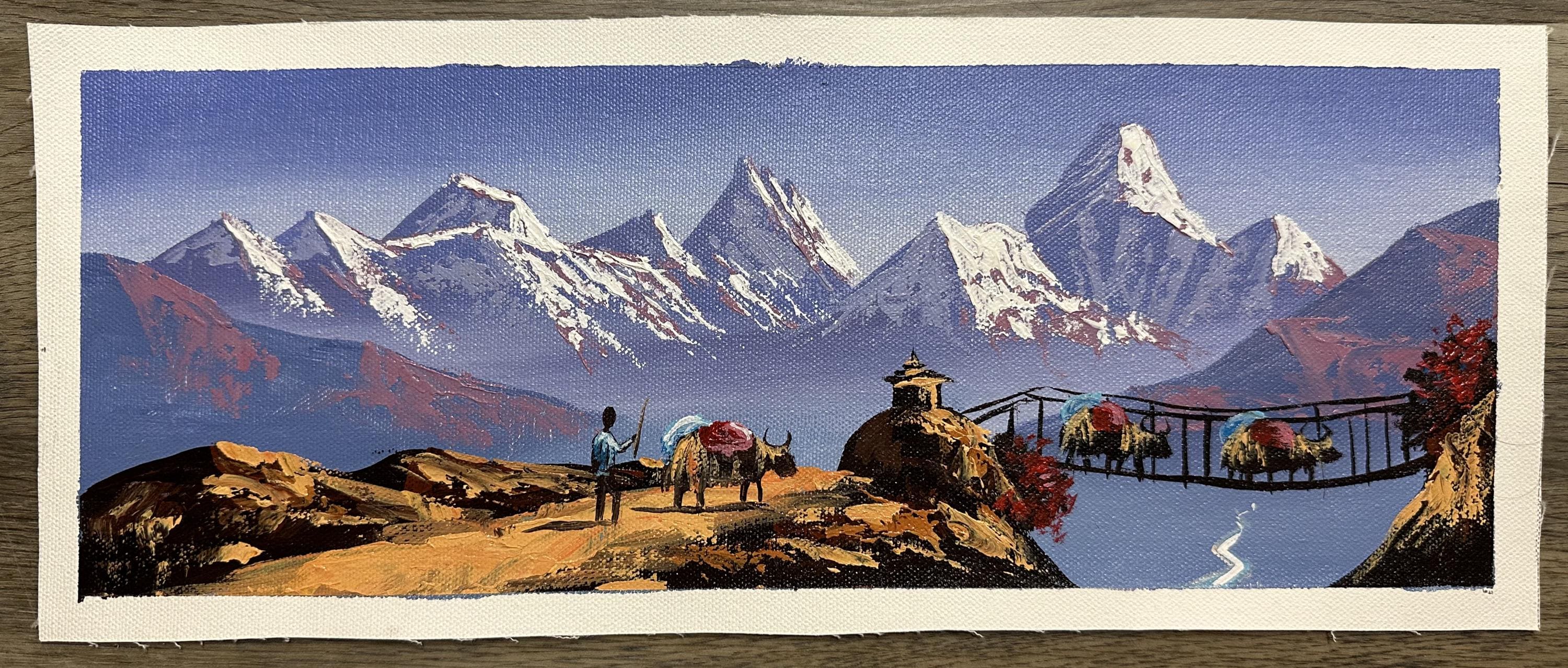 Machhapuchhre View – Yak Caravans and Stupa in the Himalayas