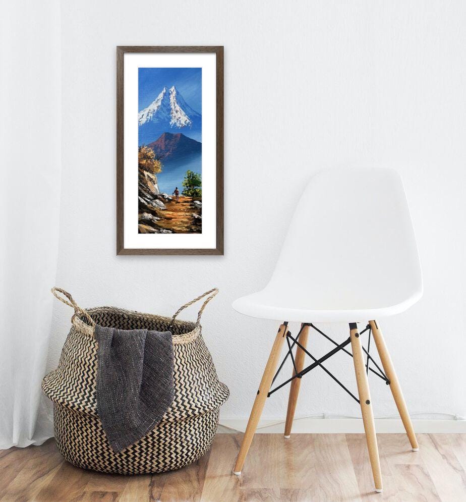 Golden Trail to Machhapuchhre – Himalayan Trekking Path Painting