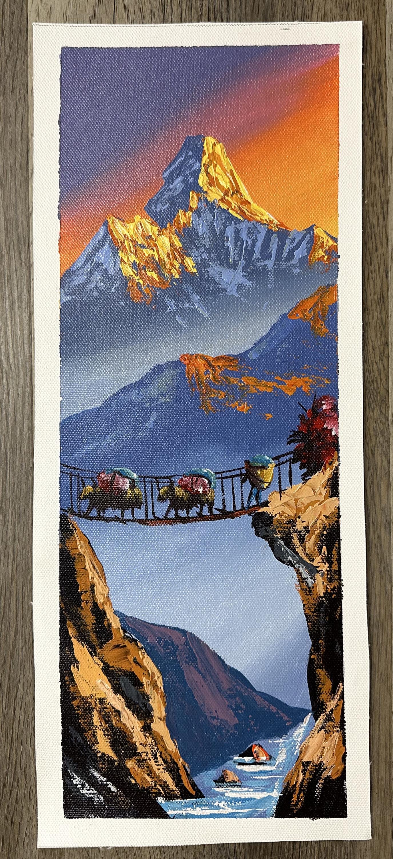 Machhapuchhre Sunrise – Yak Caravan on Suspension Bridge