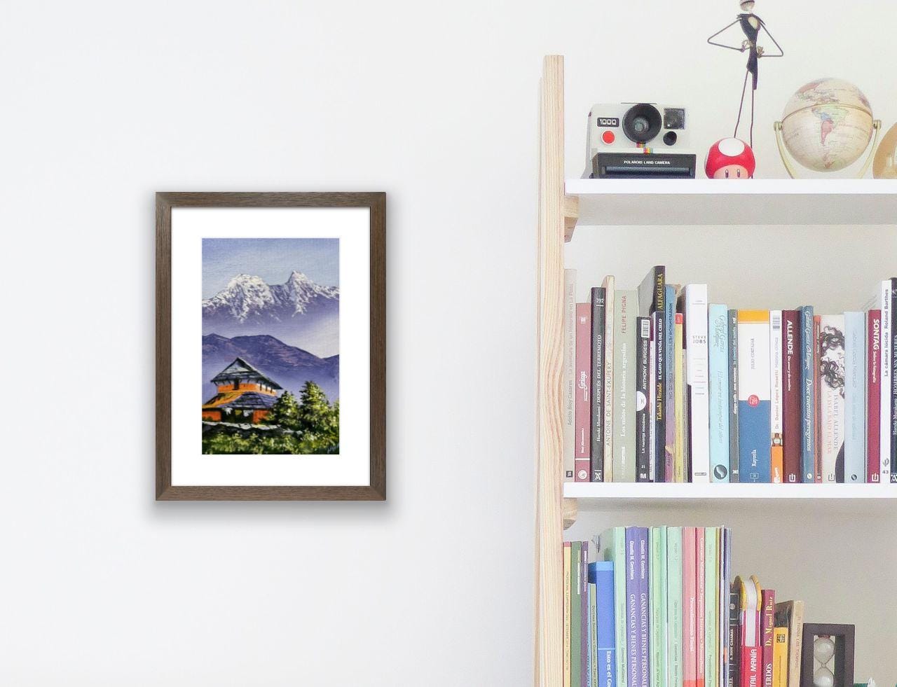 Traditional Nepalese House – Himalayan Mountain View Painting