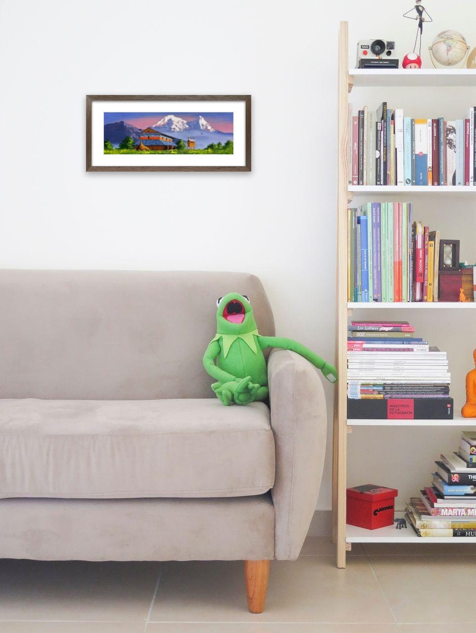 Annapurna Morning – Rustic Village House and Himalayan View Painting