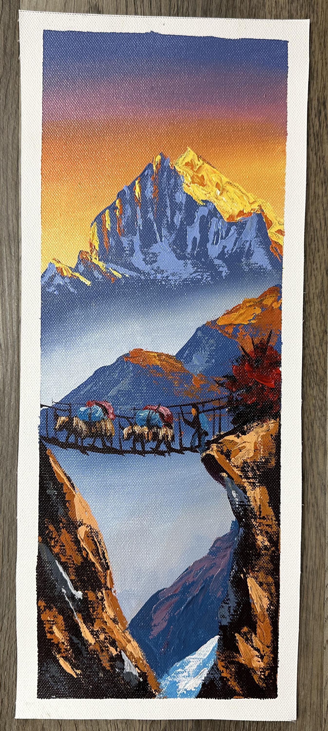 Golden Glow on Machhapuchhre – Bridge Crossing with Yak Caravans