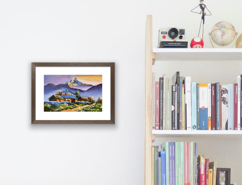 Golden Sunrise – Himalayan Village and Machapuchare Painting