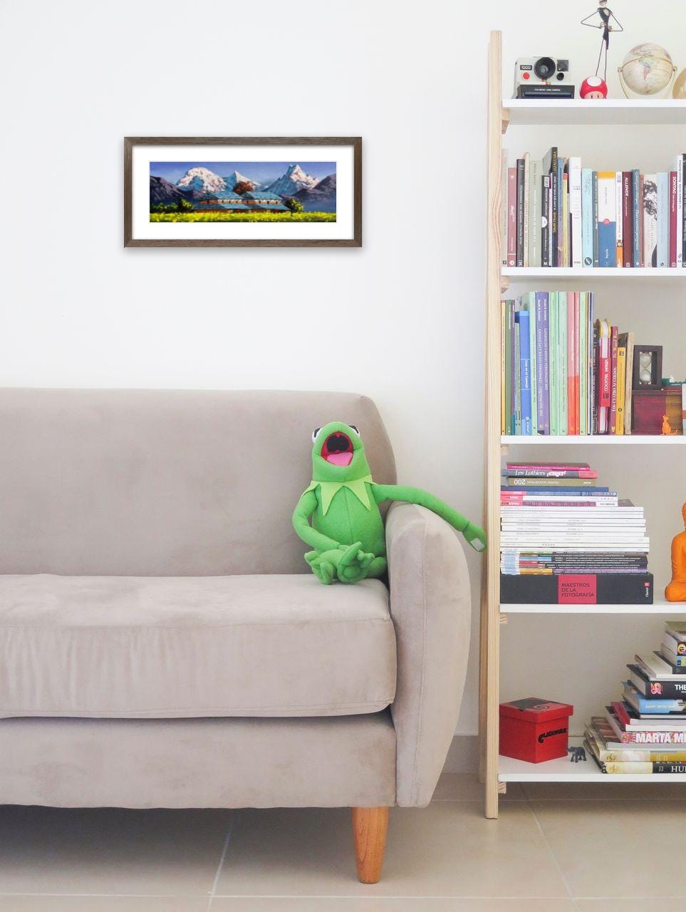 Annapurna & Machapuchare View – Traditional Himalayan Village House Painting