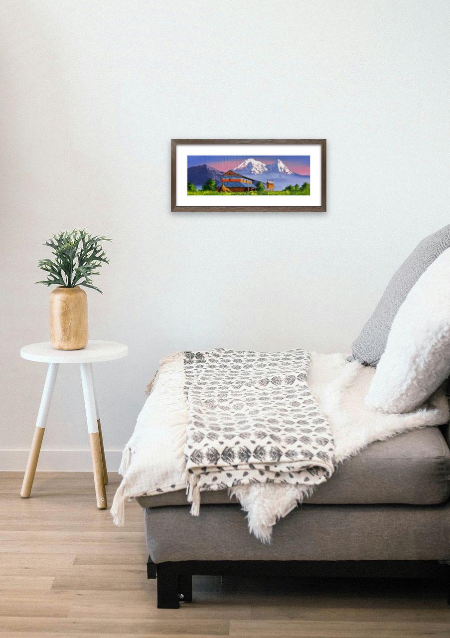 Annapurna Morning – Rustic Village House and Himalayan View Painting