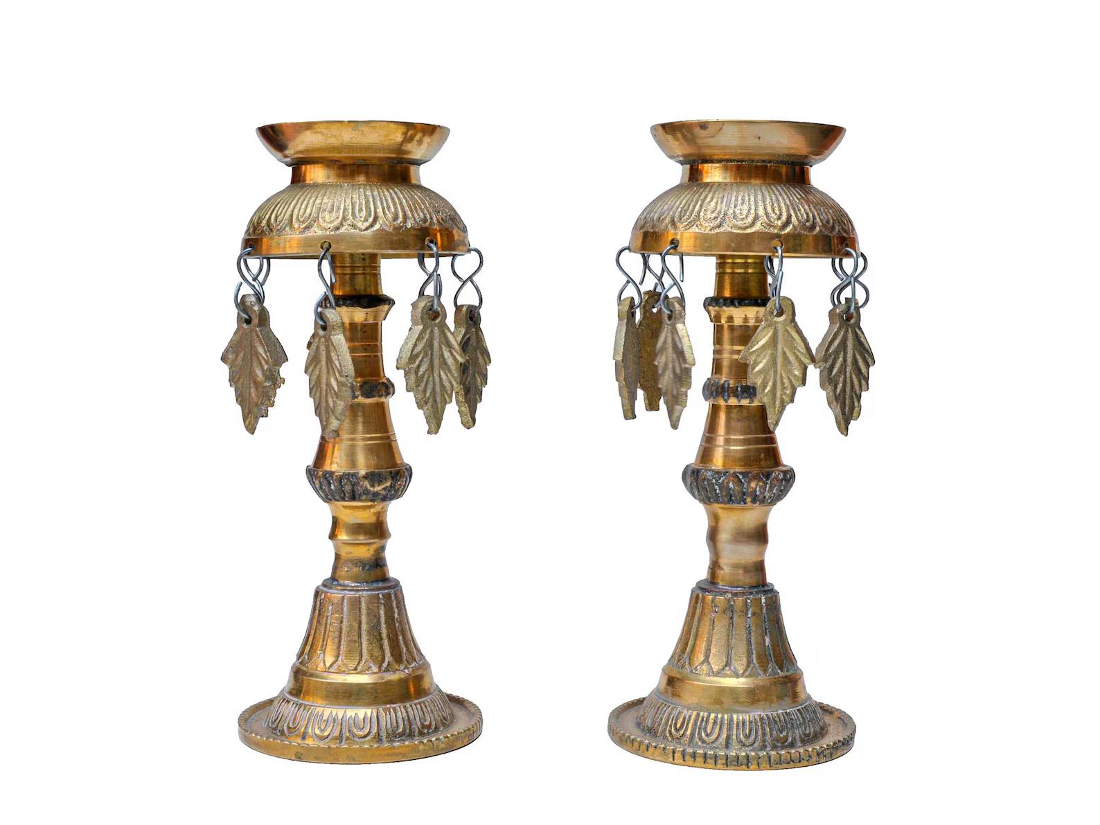 Traditional Brass Panas Lamps | Nepali Oil Lamps for Temple, Festival & Home Decor