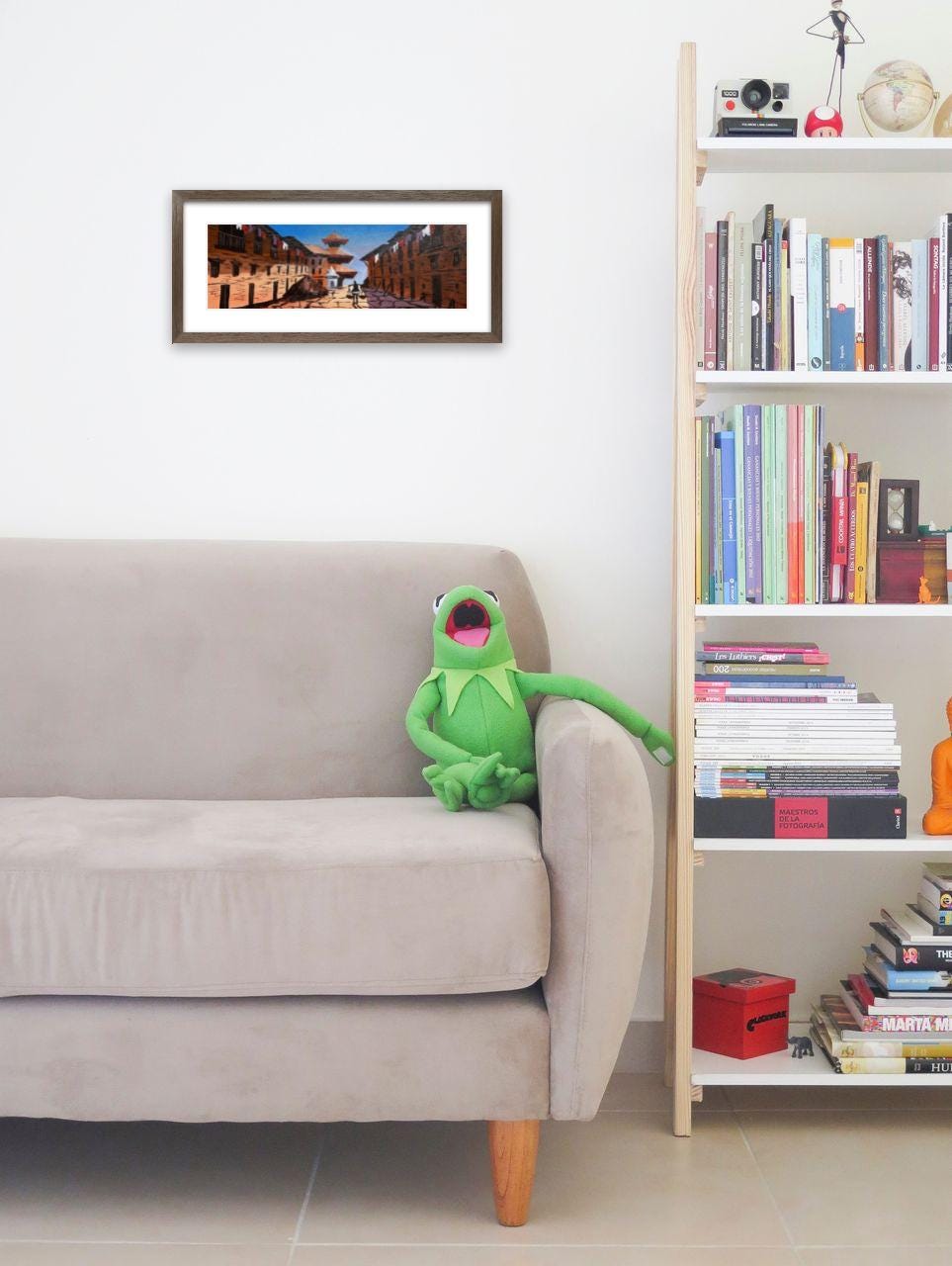 Traditional Newar Street – Nepali Heritage Village Painting