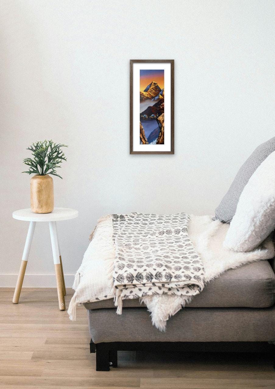 Golden Everest – Yak Caravan on Suspension Bridge Painting