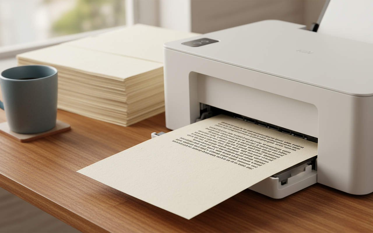 Natural Lokta paper with visible fibers printing