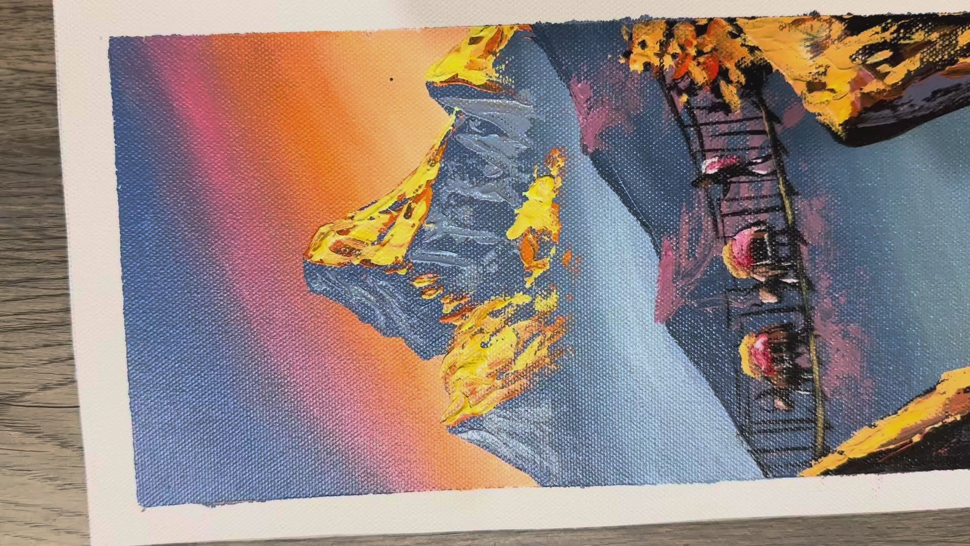 Golden Bridge Crossing – Machhapuchhre at Sunset Himalayan Painting