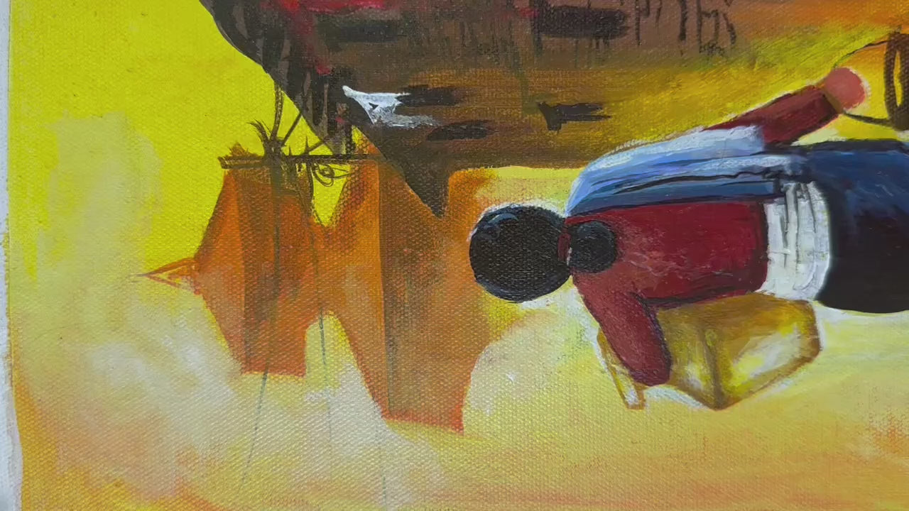 Traditional Nepali Hand-Painted Canvas | Village Woman Artwork | Cultural Wall Art Home Décor