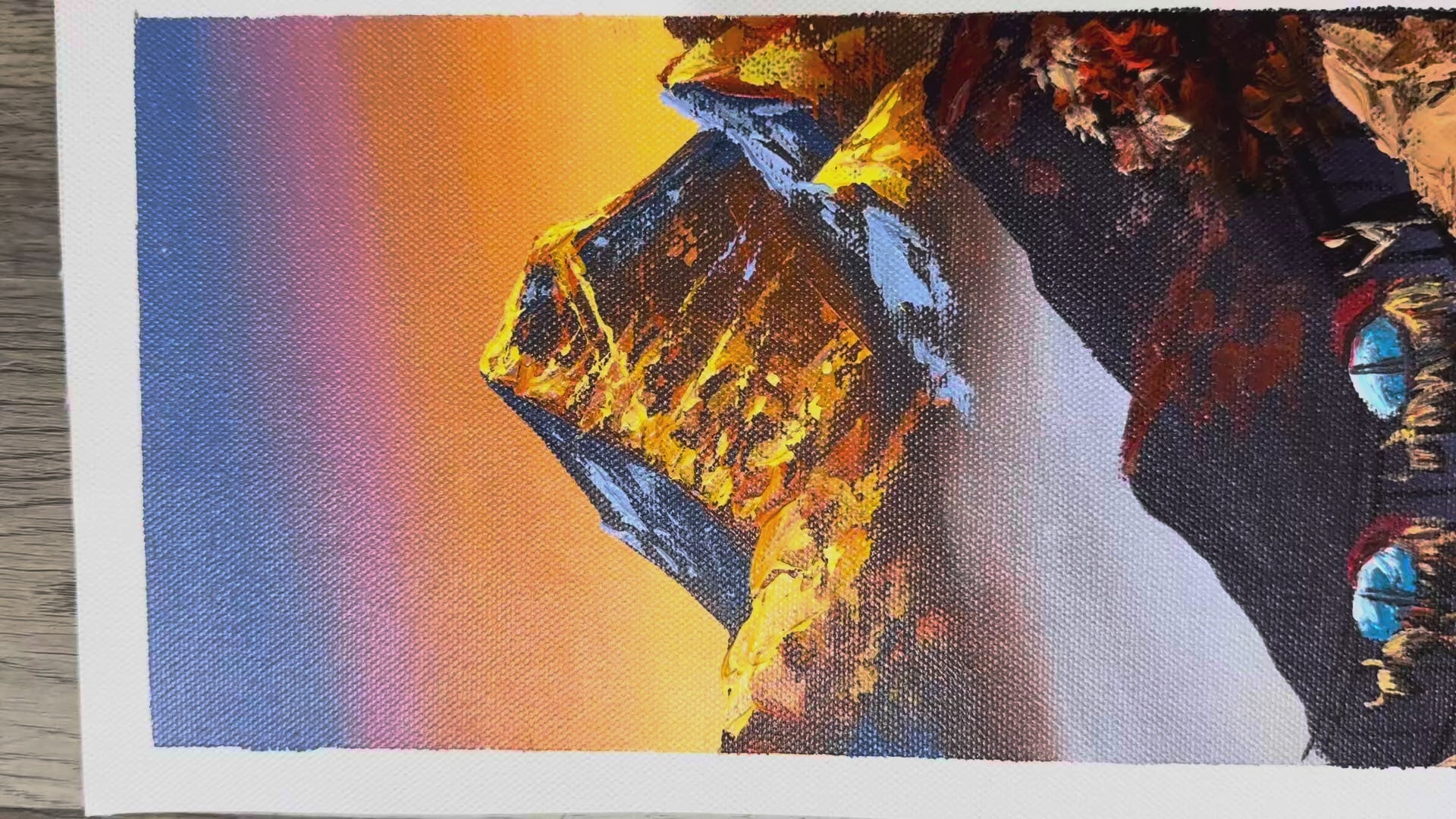 Golden Everest – Yak Caravan on Suspension Bridge Painting