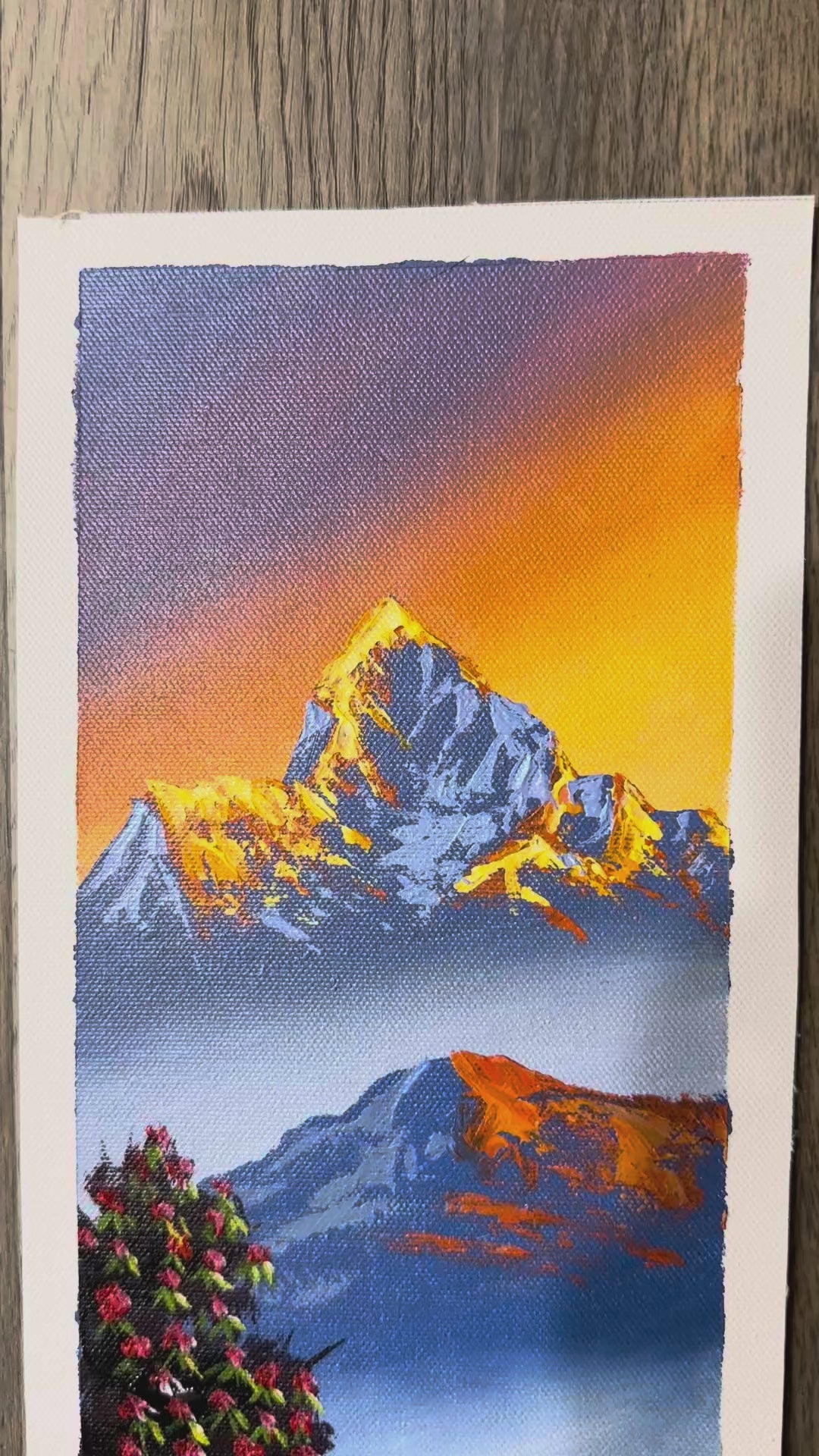 Golden Machhapuchhre – Himalayan Path and Rhododendrons Painting