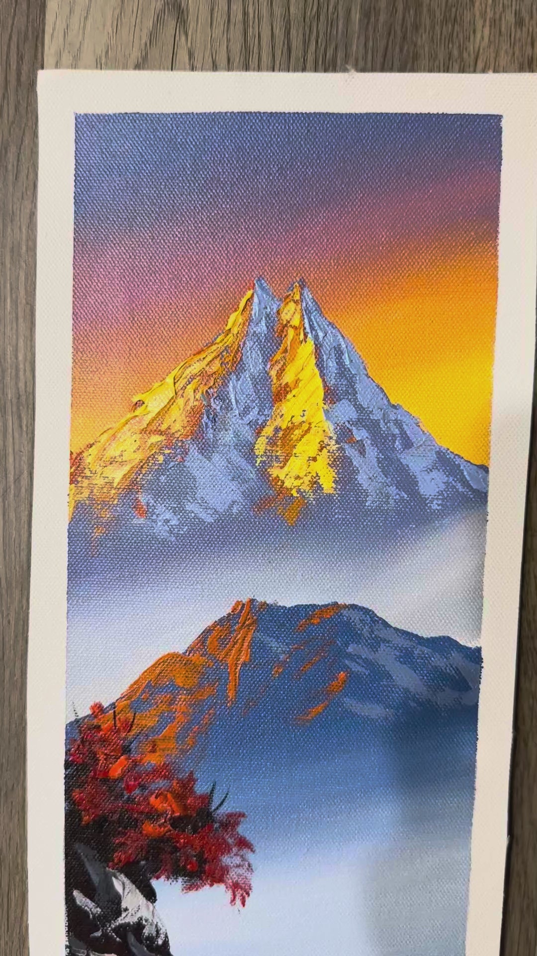 Golden Peaks and Lone Walker – Himalayan Sunrise Painting