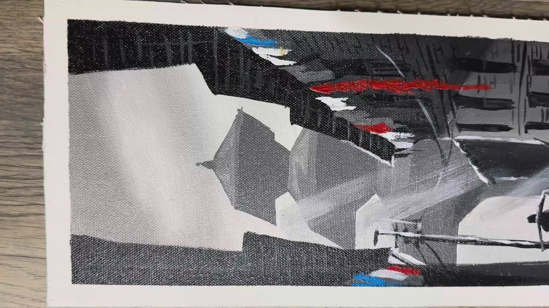 Morning Rays in Bhaktapur Alley – Monochrome Street Painting